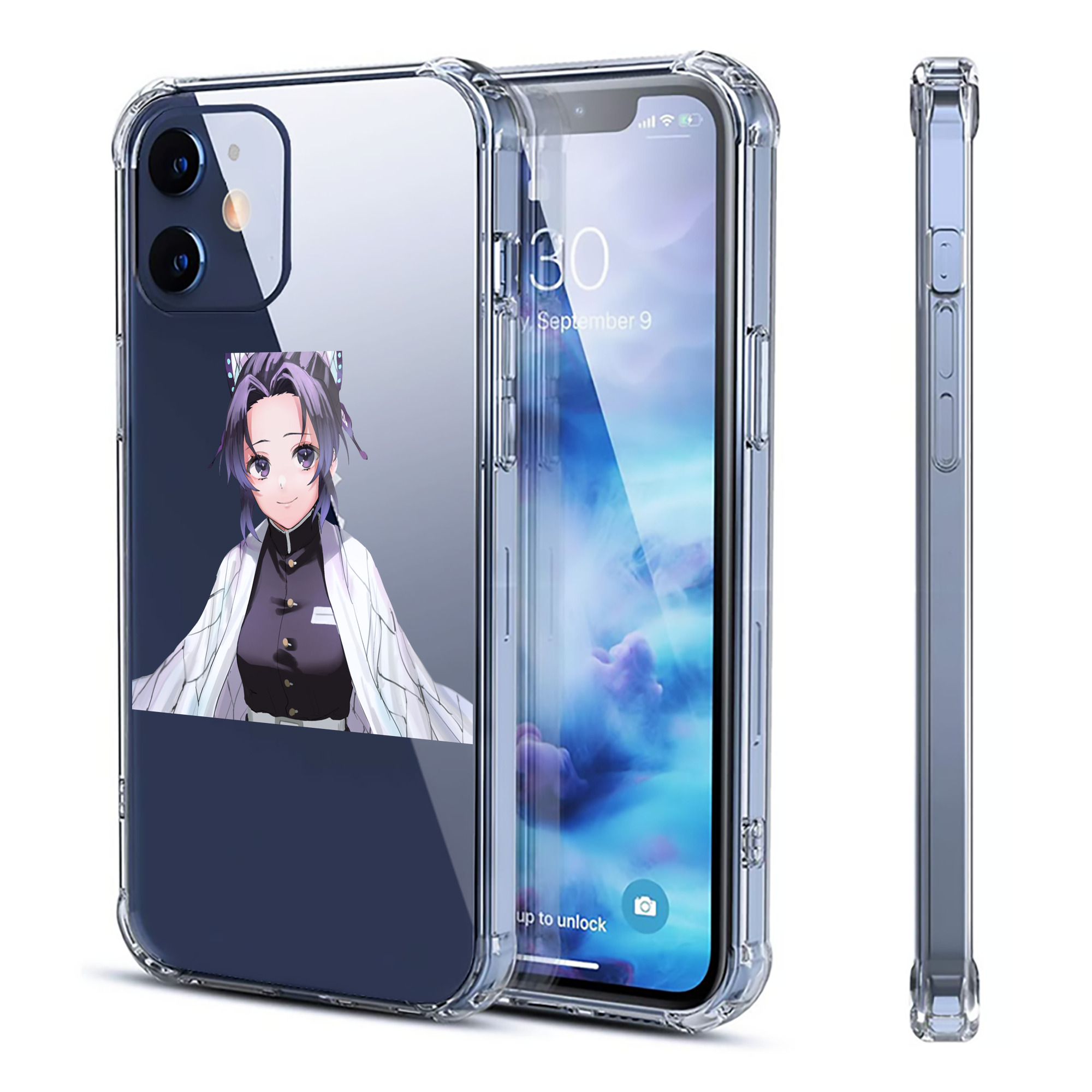 （画像用） 鬼滅の刃（きめつのやいば）蟲柱-胡蝶 しのぶ／こちょう しのぶ Kochou Shinobu 【iPhone 12シリーズ対応】透明スマホケース（クリアソフトケース）